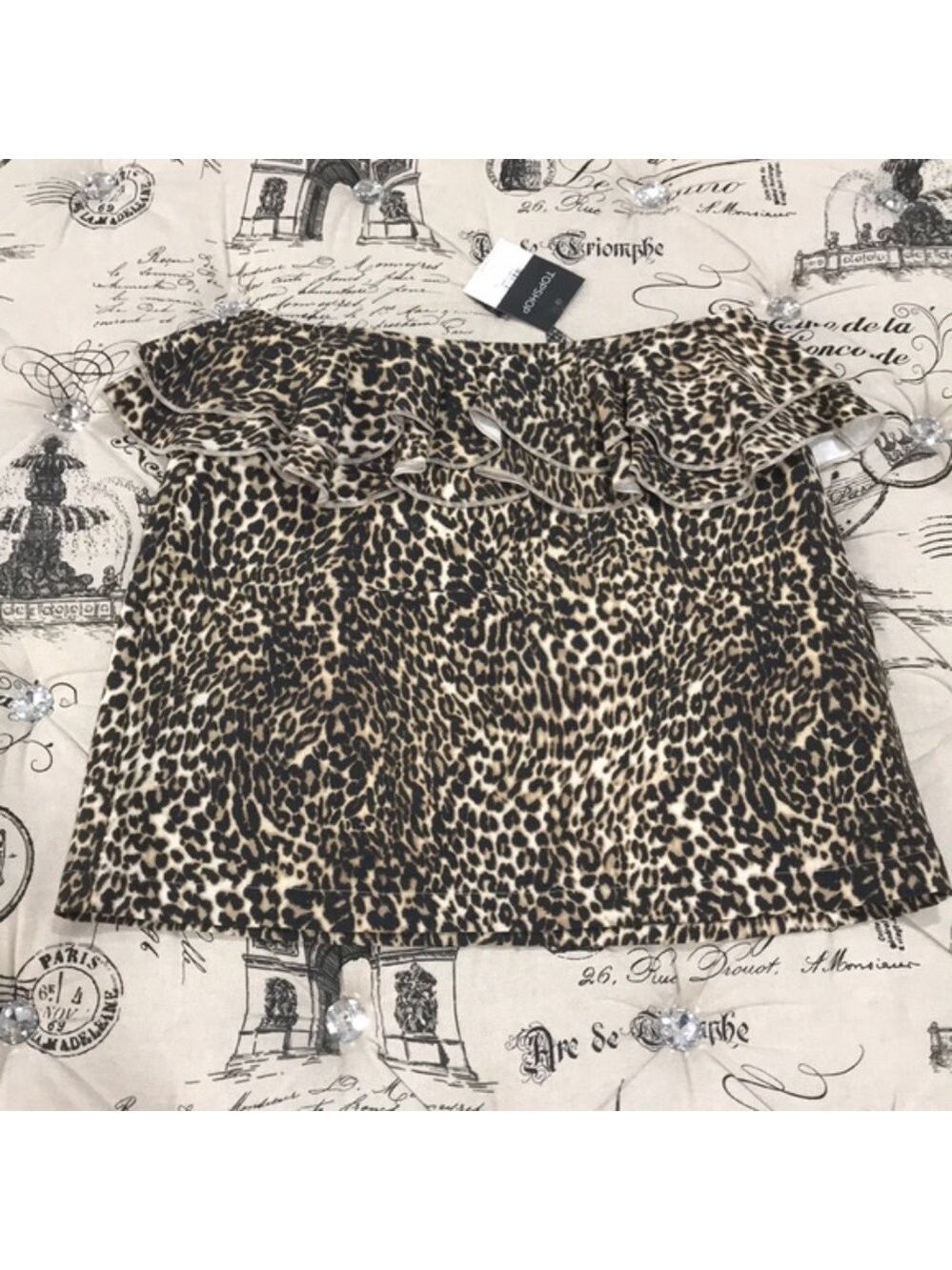 TOPSHOP Leopard Print Ruffle Skirt - Picture 4 of 6